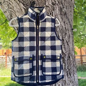 J.Crew plaid check puffer vest